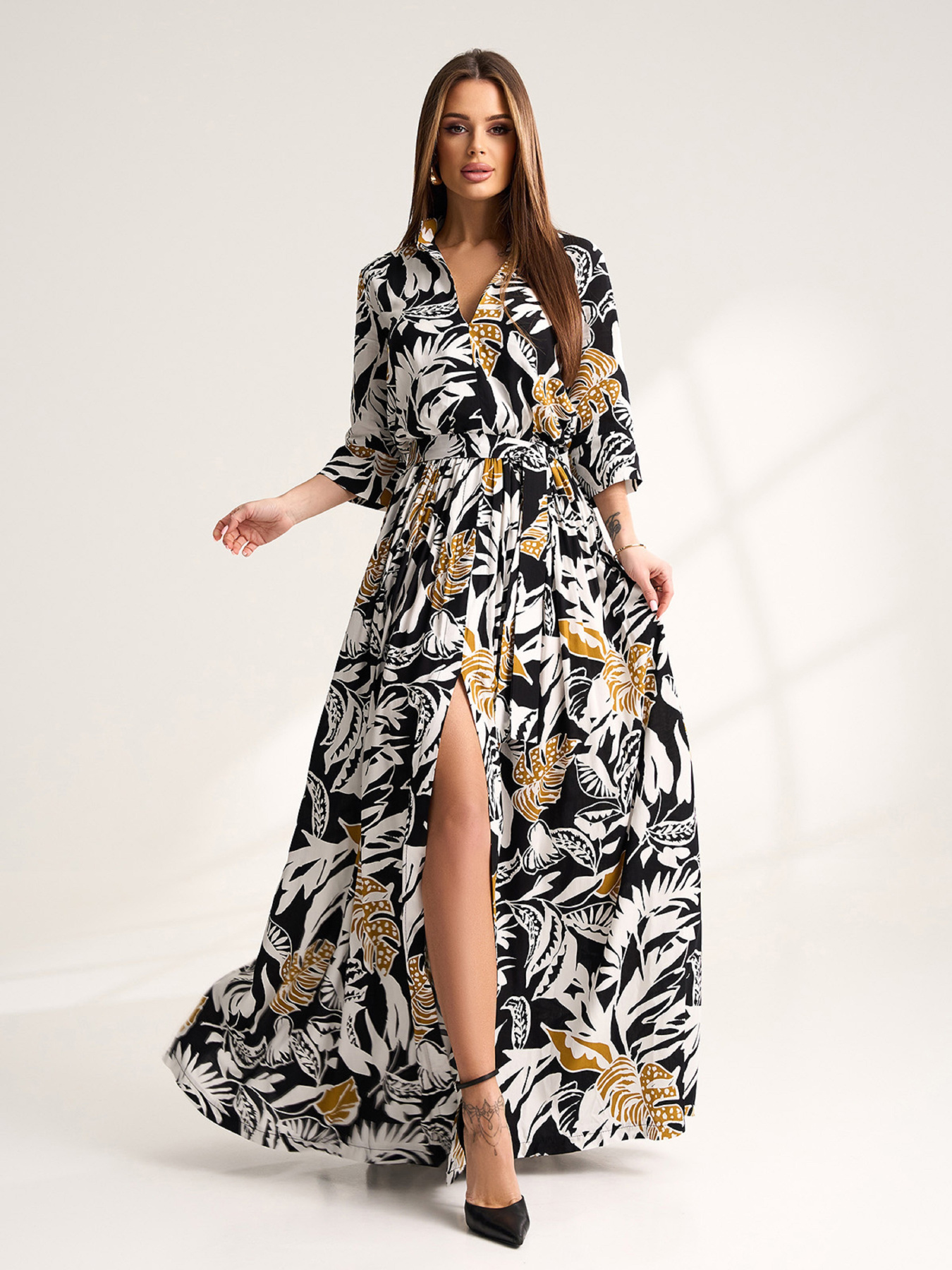 Платье макси ISSA Plus модель 15540_мультиколор Фото