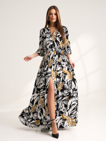 Платье макси ISSA Plus модель 15540_мультиколор Фото