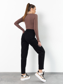 Джинсы мом ISSA Plus модель WN20-728_черный Фото