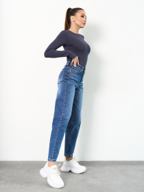 Джинсы мом ISSA Plus модель WN20-729_синий Фото