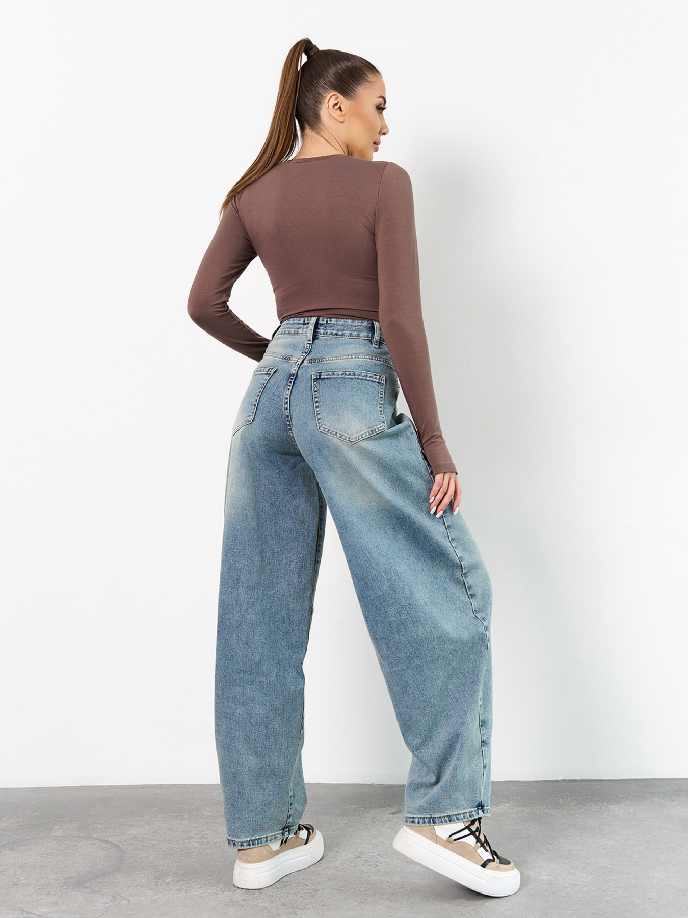 Широкі джинси ISSA Plus модель WN20-730_голубой Фото