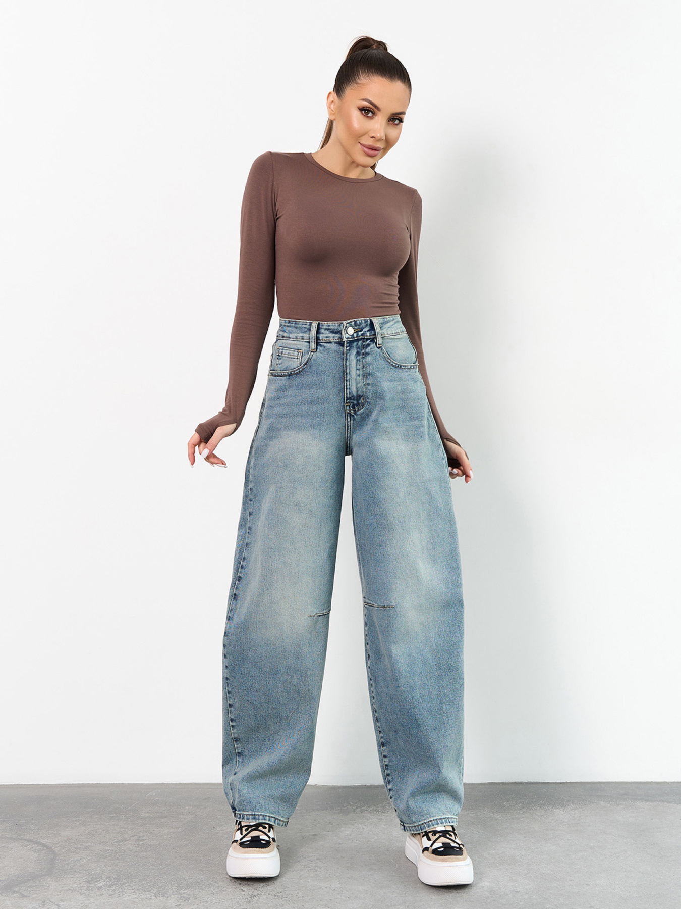 Широкі джинси ISSA Plus модель WN20-730_голубой Фото