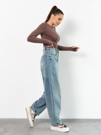 Широкі джинси ISSA Plus модель WN20-730_голубой Фото