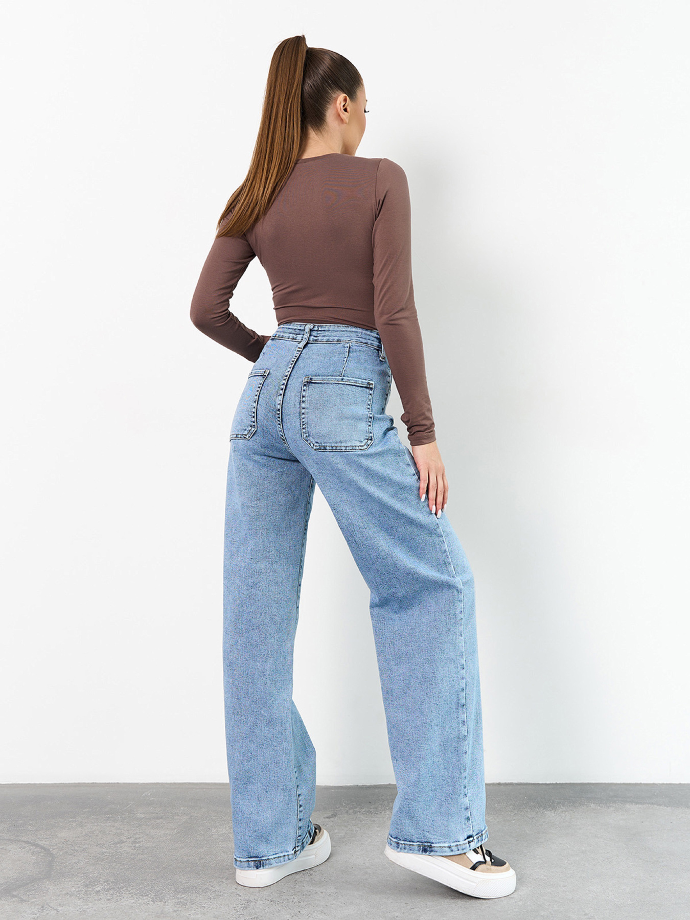 Широкі джинси ISSA Plus модель WN20-732_голубой Фото