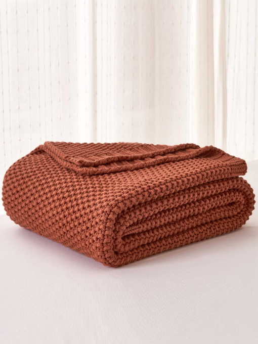 Плед - Покрывало LВязаные - Все Сезоны Коричневый модель 161025 Фото