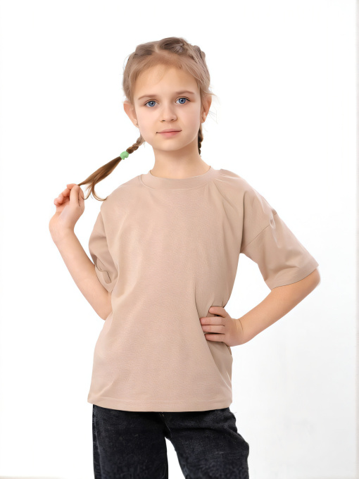 Дитяча футболка унісекс вільного крою, Світло-коричневий Носи Своє (6414-001-3) модель 6414-001-3-temno-kremovij Фото