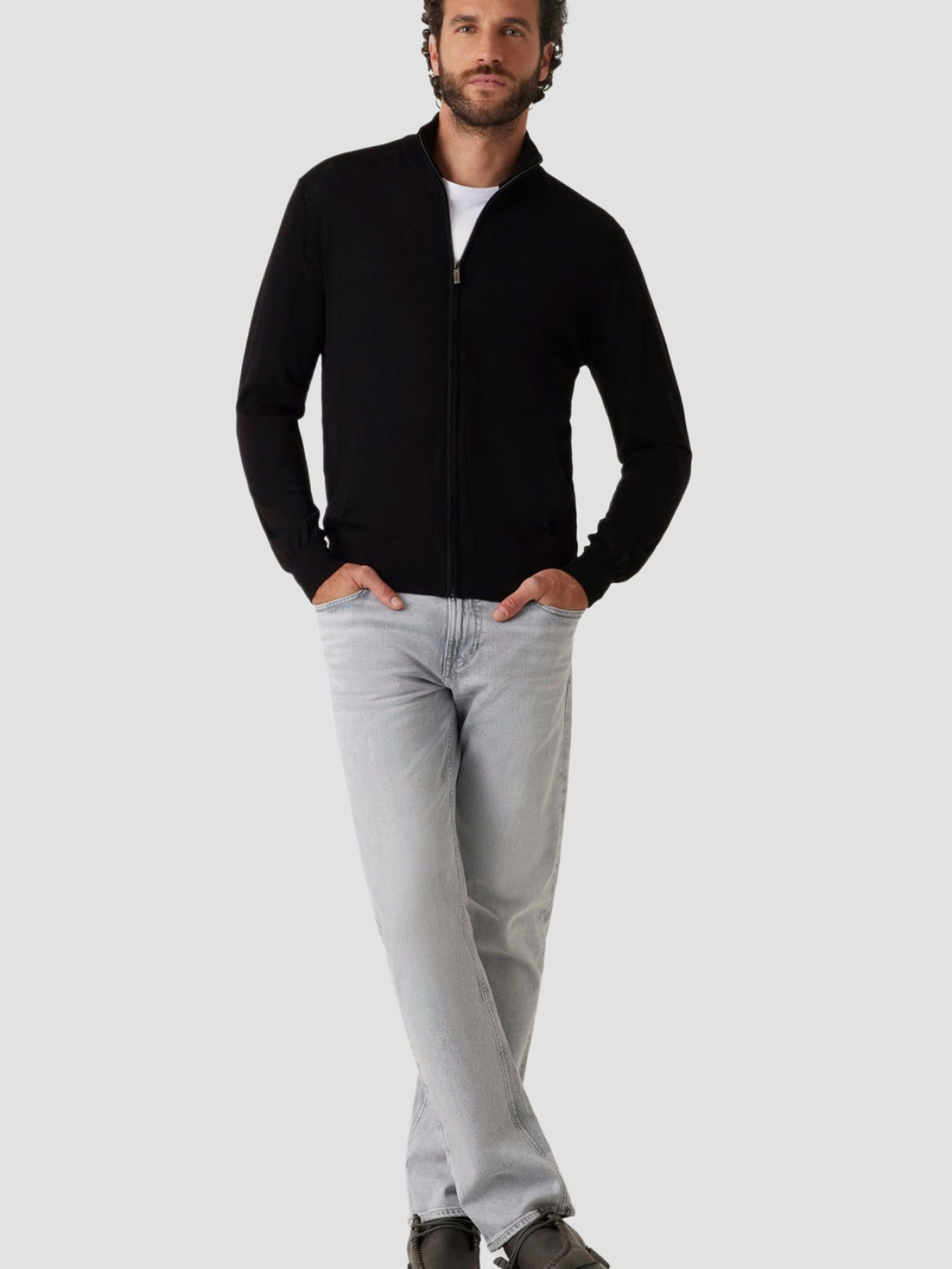 Мужской черный шерстяной кардиган модель M5RR38.Z3LZ0;JBLK Фото