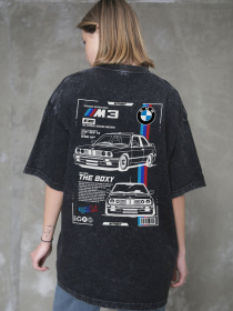 Жіноча Виварена Оверсайз Футболка Without Washed З Принтом BMW Black модель 8056131 Фото