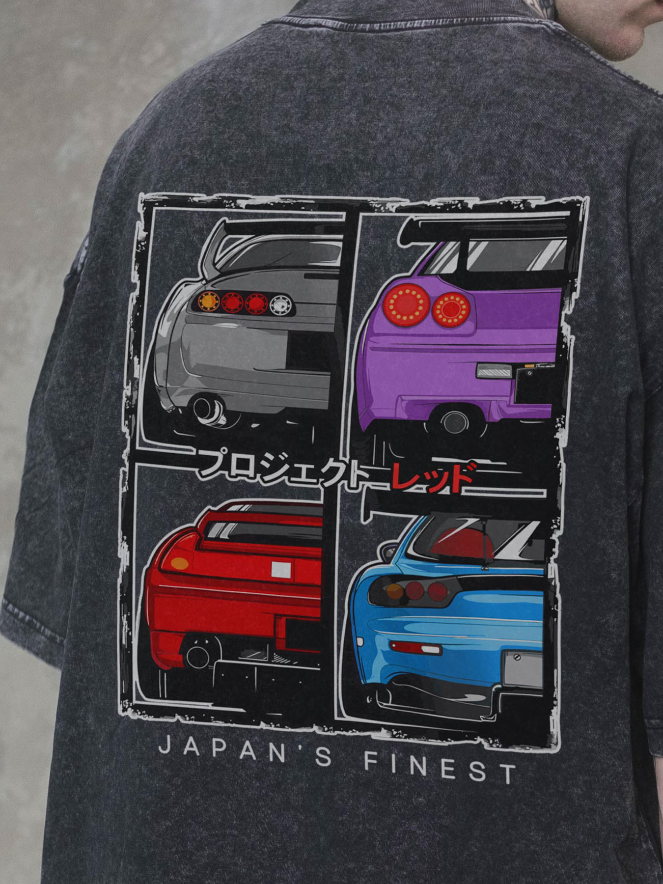 Чоловіча Виварена Оверсайз Футболка Without Washed З Принтом Cars Black модель 8056132 Фото