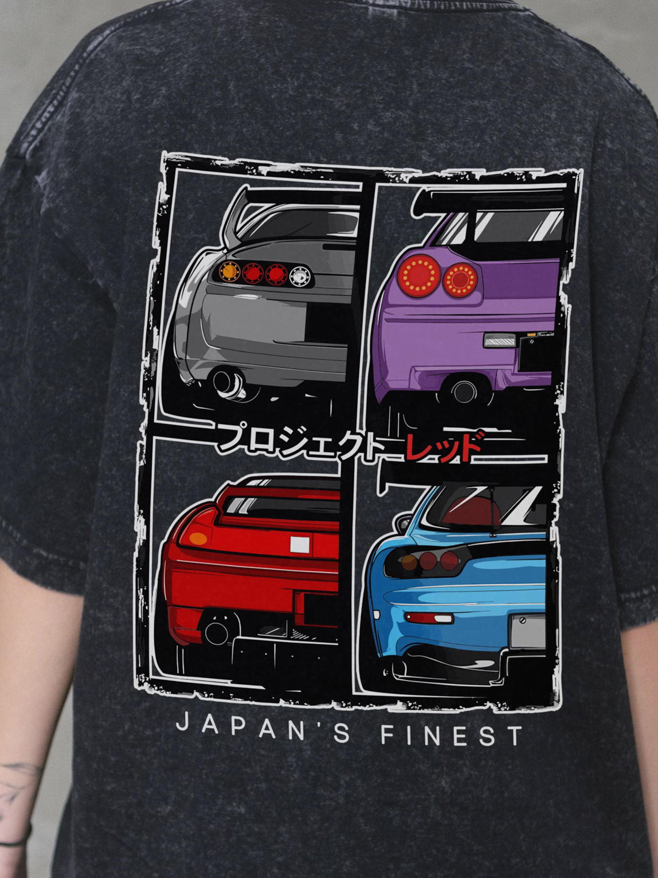 Жіноча Виварена Оверсайз Футболка Without Washed З Принтом Cars Black модель 8056133 Фото