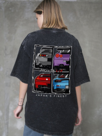 Жіноча Виварена Оверсайз Футболка Without Washed З Принтом Cars Black модель 8056133 Фото