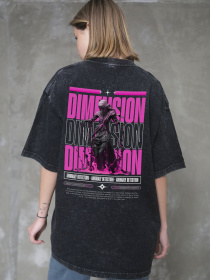 Жіноча Виварена Оверсайз Футболка Without Washed З Принтом Dimension Black модель 8056137 Фото