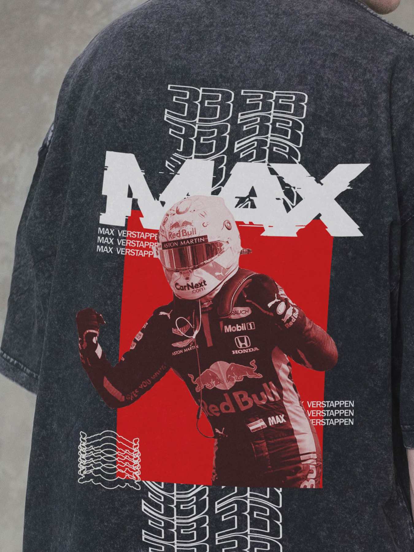 Чоловіча Виварена Оверсайз Футболка Without Washed З Принтом Max Black модель 8056148 Фото