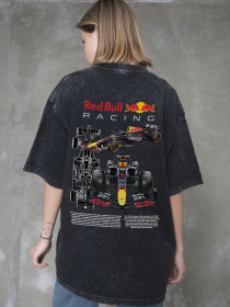 Жіноча Виварена Оверсайз Футболка Without Washed З Принтом Redbull Black модель 8056155 Фото