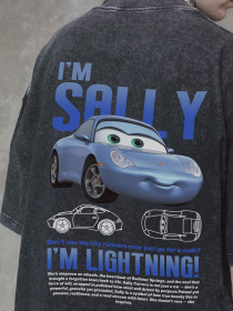 Чоловіча Виварена Оверсайз Футболка Without Washed З Принтом Sally Black модель 8056156 Фото