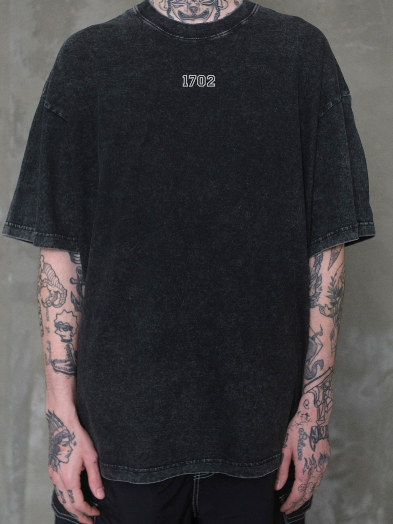 Чоловіча Виварена Оверсайз Футболка Without Washed З Принтом Senna Black модель 8056158 Фото