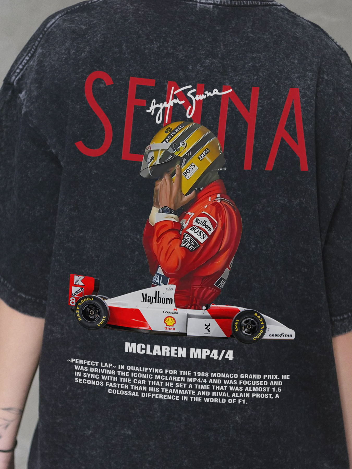 Жіноча Виварена Оверсайз Футболка Without Washed З Принтом Senna Black модель 8056159 Фото