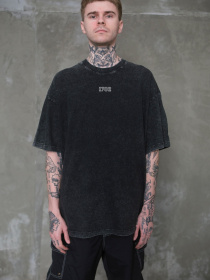 Чоловіча Виварена Оверсайз Футболка Without Washed З Принтом Vintage Black модель 8056164 Фото