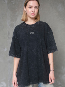 Жіноча Виварена Оверсайз Футболка Without Washed З Принтом Vintage Black модель 8056165 Фото