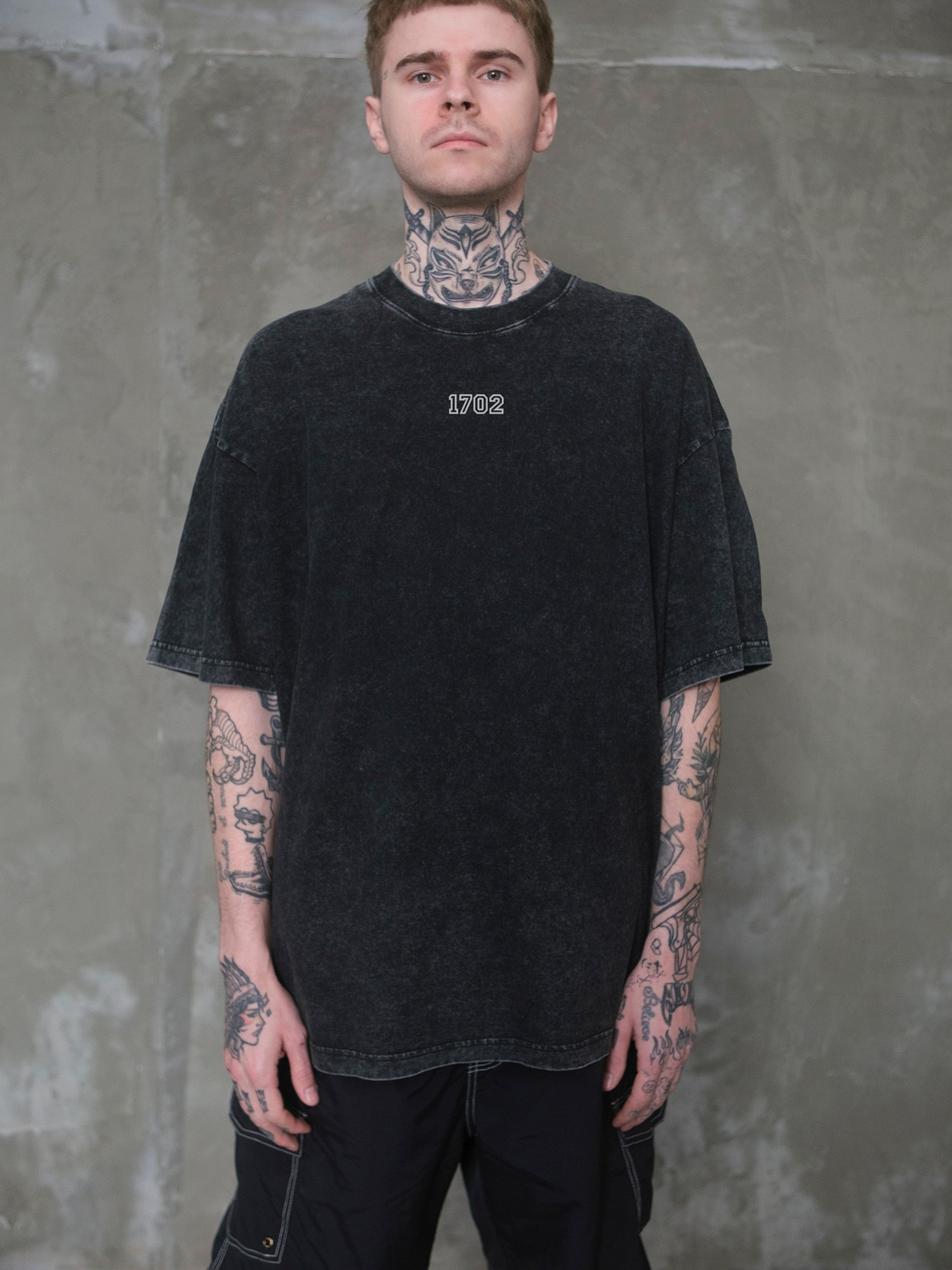 Чоловіча Виварена Оверсайз Футболка Without Washed З Принтом Wanted Black модель 8056166 Фото