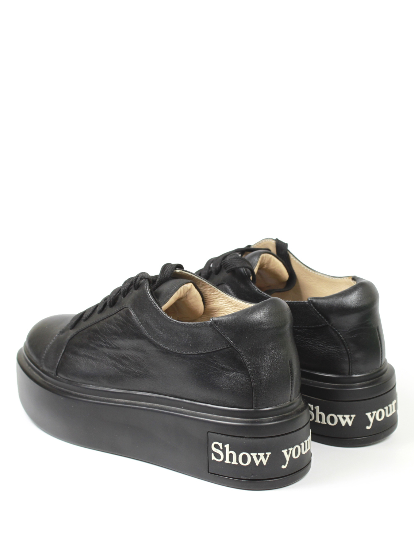 Женские кеды на платформе из натуральной кожи модель 365-771-A8 Фото