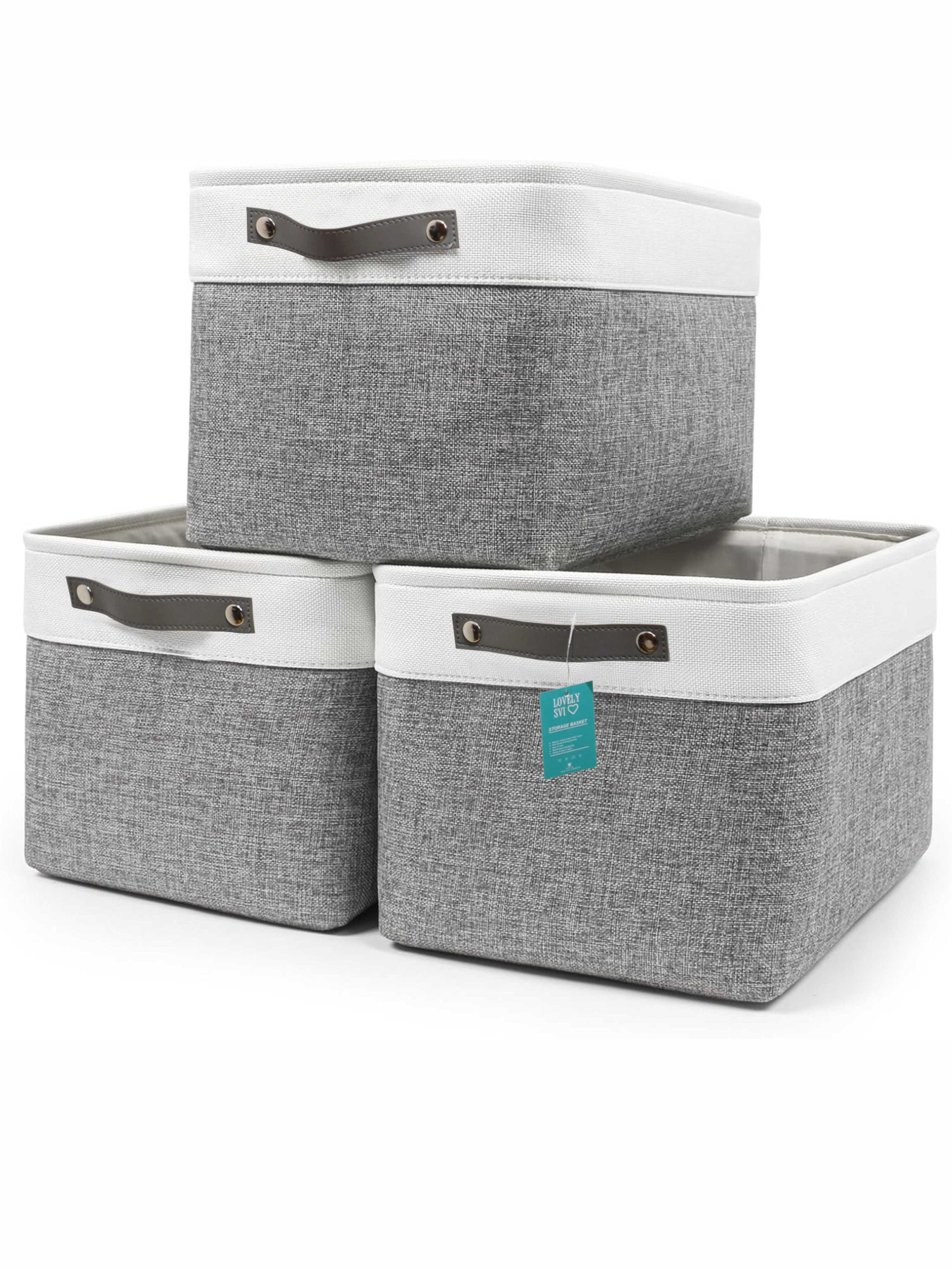 Набір Корзин Органайзерів3 шт - Сіро- білий Lovely Svi  модель 6112025 Фото