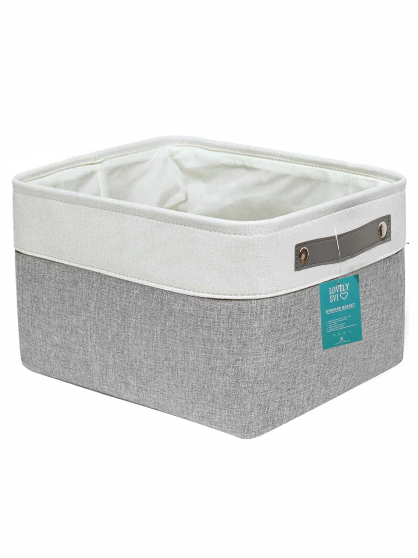 Корзина Органайзер для зберігання білизни, одягу, упорядкування домашньої шафи, дитячих іграшок – Сіро- білий Lovely Svi  модель 8112025 Фото