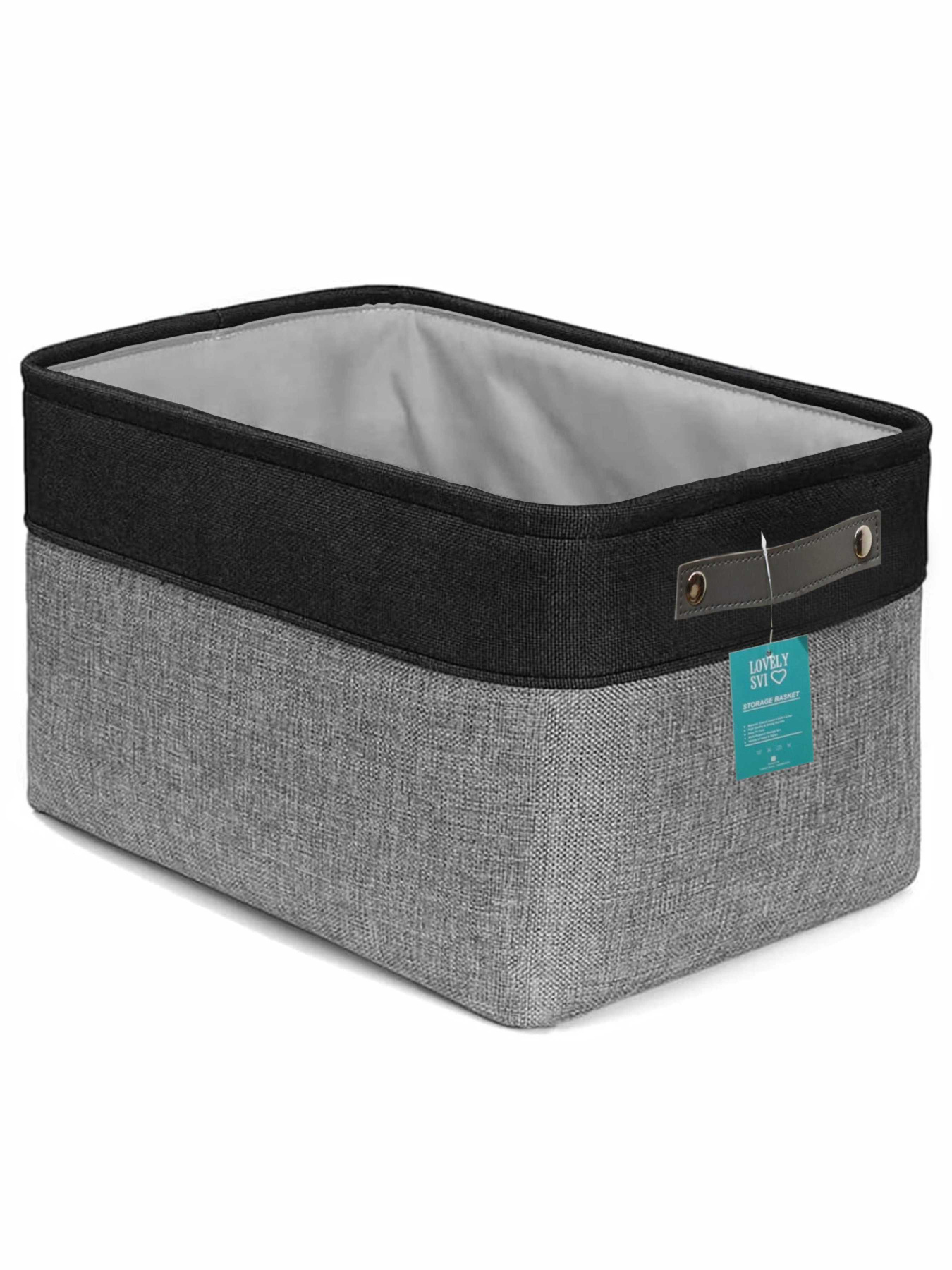 Корзина Органайзер для зберігання білизни, одягу, упорядкування домашньої шафи, дитячих іграшок – Сіро- білий Lovely Svi  модель 9112025 Фото