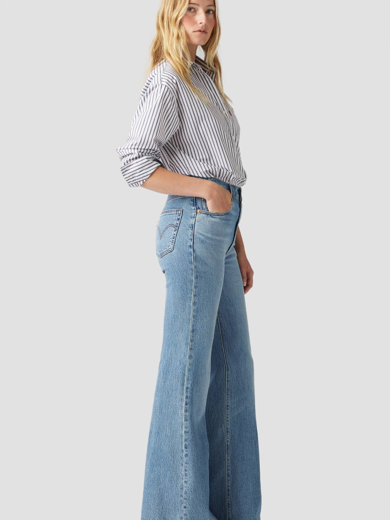 Женские голубые джинсы Ribcage Bell модель A7503;0020 Фото