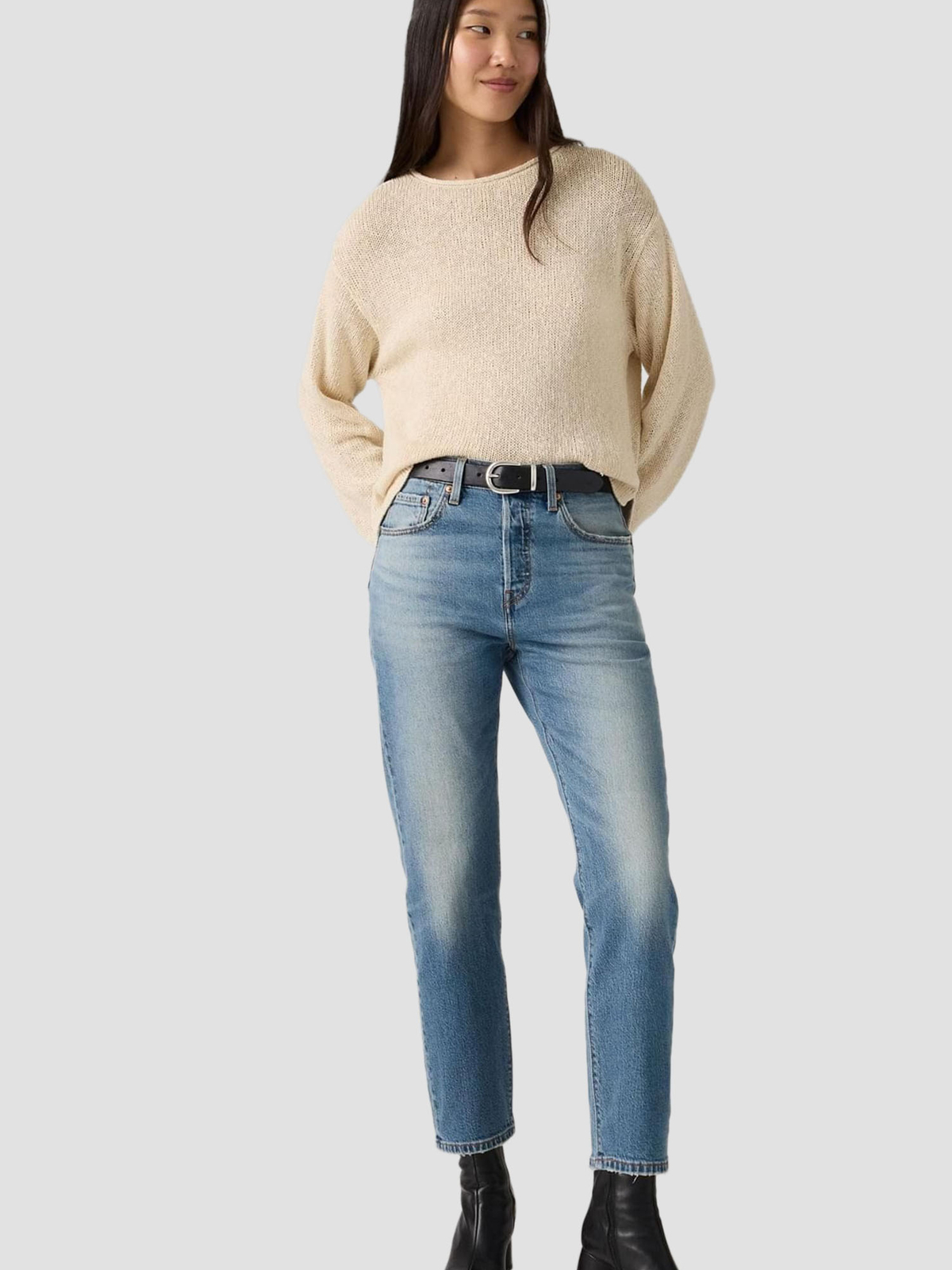 Бавовняні Жіночі Джинси мом Levi's  (A8746-0005) колір блакитний Levi's - купити в Україні