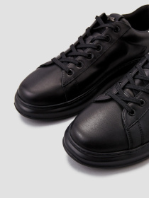 Мужские черные кожаные сникерcы модель 500470.855091;990 Фото