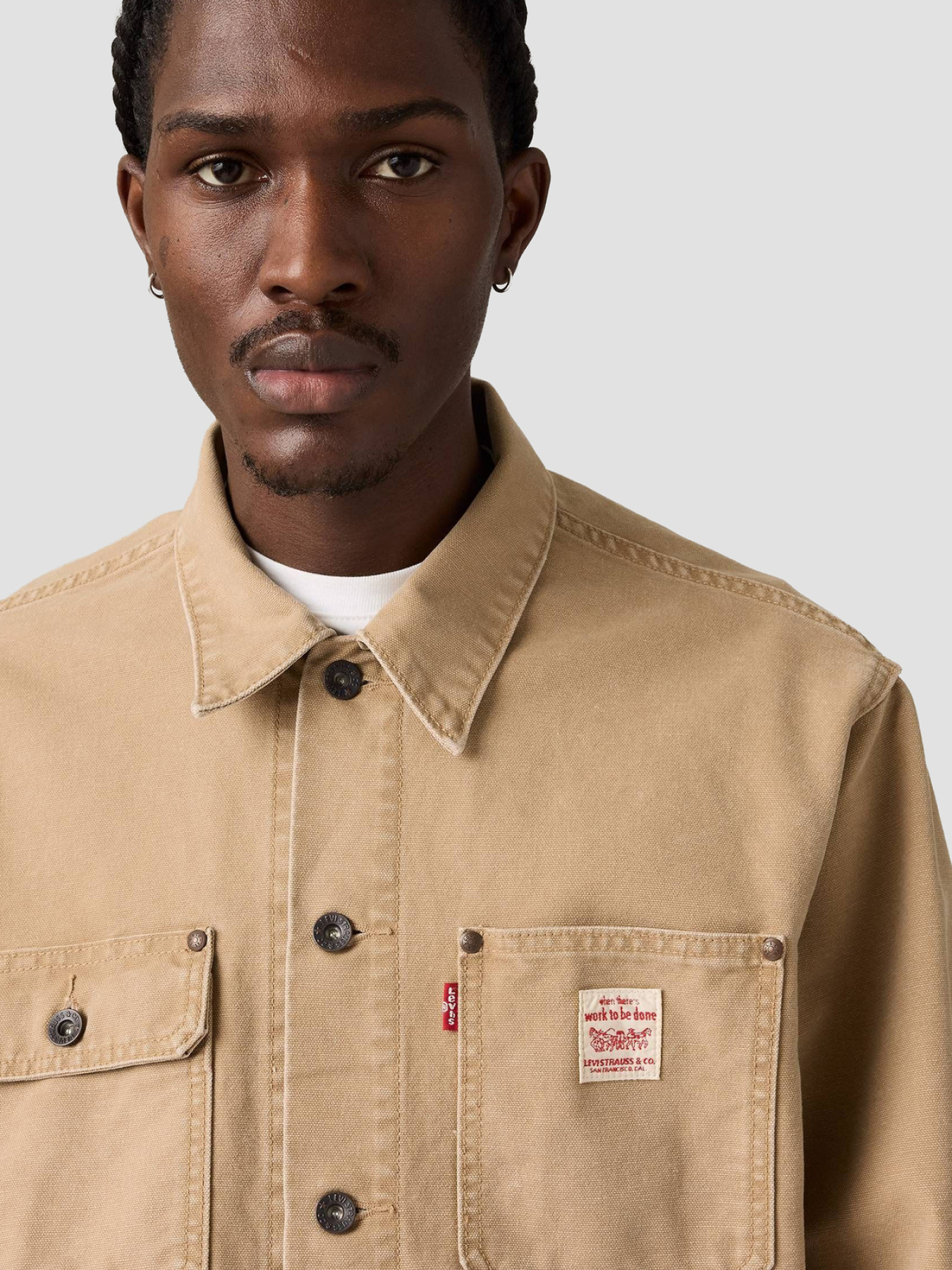 Чоловіча бежева джинсова куртка модель A4820;0023 Фото