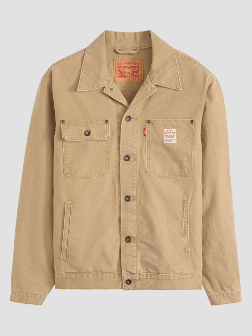 Мужская бежевая джинсовая куртка модель A4820;0023 Фото