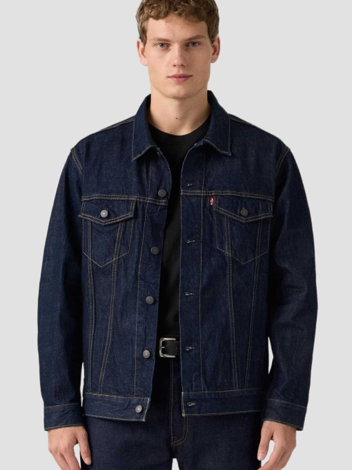 Мужская темно-синяя джинсовая куртка модель A5782;0083 Фото