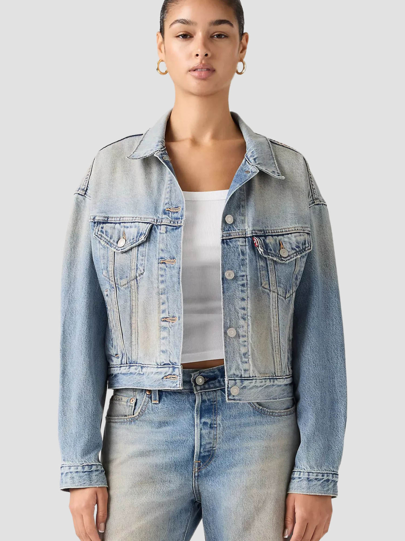 Жіноча блакитна джинсова куртка модель A9155;0022 Фото
