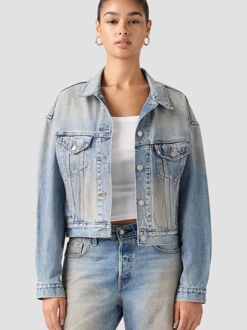 Жіноча блакитна джинсова куртка модель A9155;0022 Фото