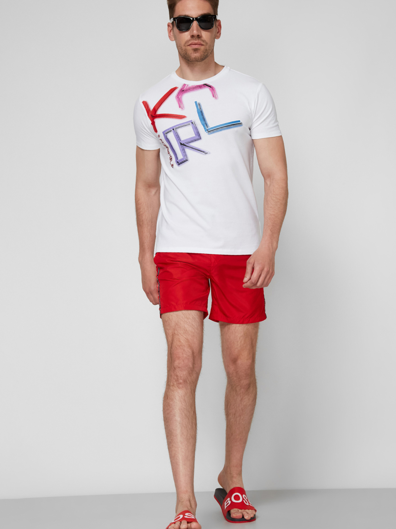 Шорты для плавания Karl Lagerfeld модель KL21MBM03;RED Фото