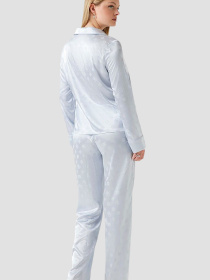 Жіноча блакитна піжама з візерунком (сорочка, брюки) модель O5BX05.W4732;FBCW Жіноча блакитна піжама з візерунком (сорочка, брюки) модель O5BX05.W4732;FBCW Фото
