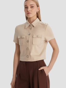 Женская бежевая рубашка модель W6RH83.KCMU2;G1FG Фото