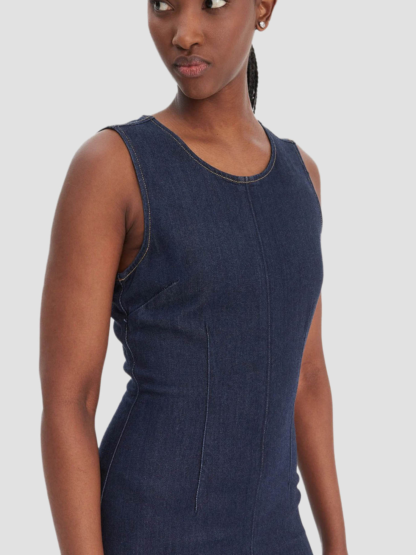 Женское темно-синее джинсовое платье модель W6RK72.D6980;OKLN Фото