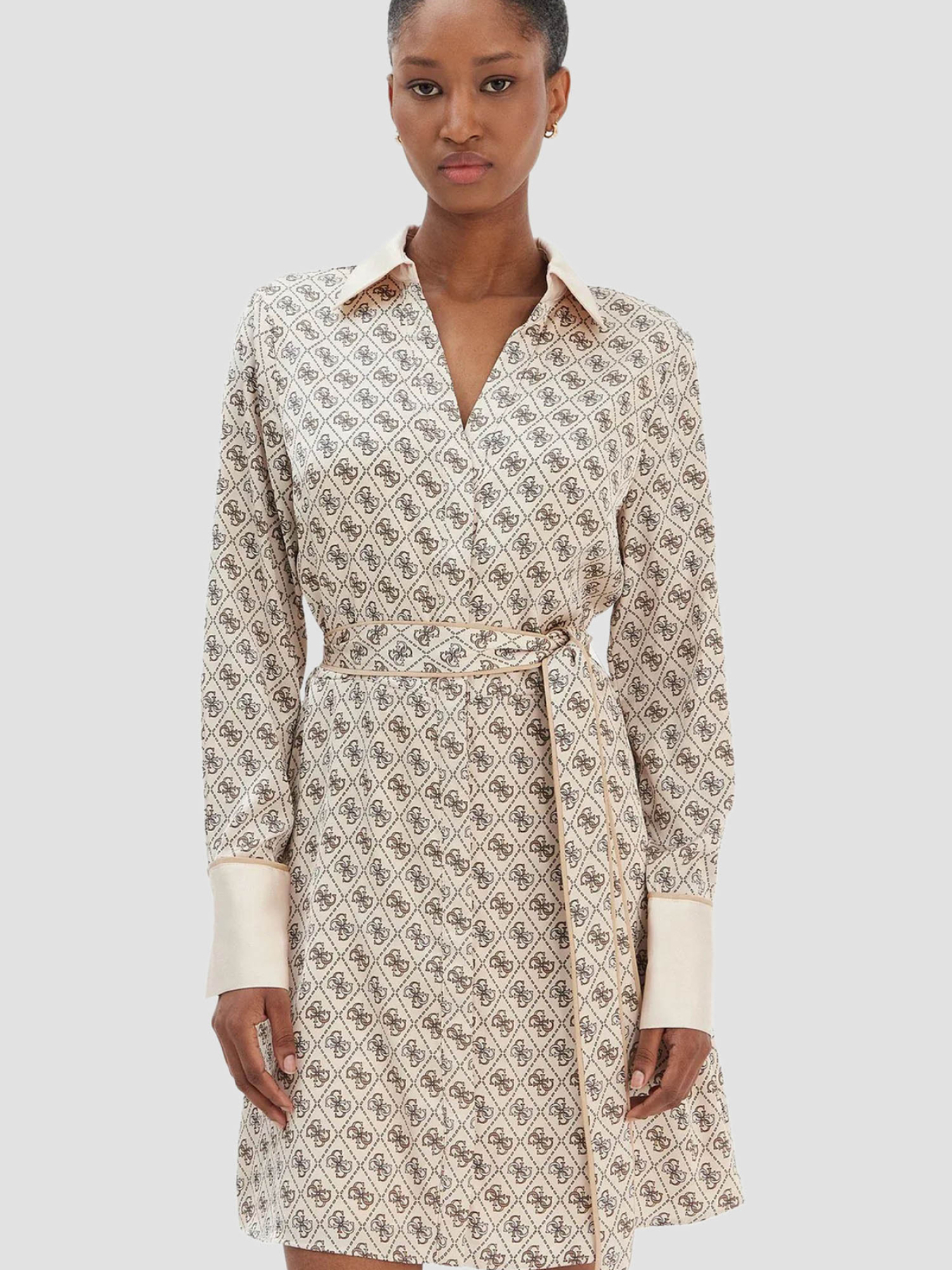 Женское бежевое платье с узором модель W6RK90.WF1T2;P1WE Женское бежевое платье с узором модель W6RK90.WF1T2;P1WE Фото