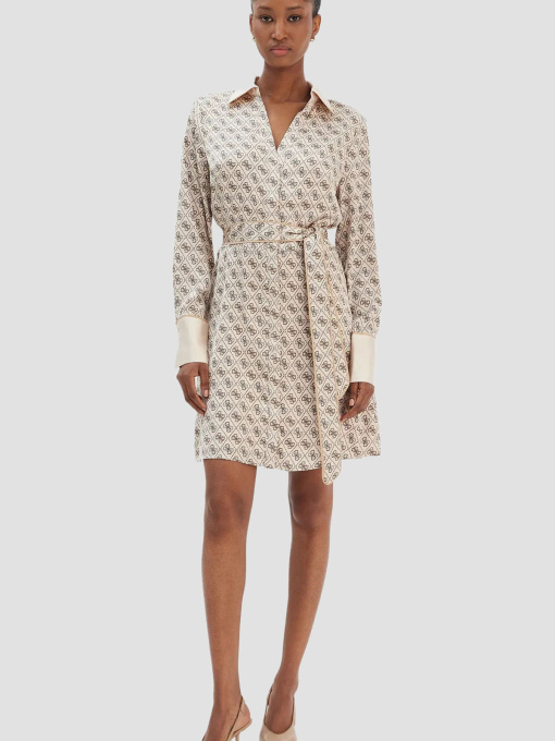 Женское бежевое платье с узором модель W6RK90.WF1T2;P1WE Фото