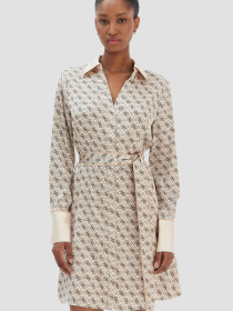 Женское бежевое платье с узором модель W6RK90.WF1T2;P1WE Женское бежевое платье с узором модель W6RK90.WF1T2;P1WE Фото