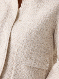 Женский бежевый твидовый бомбер модель W6RL38.WJ572;F0D9 Фото