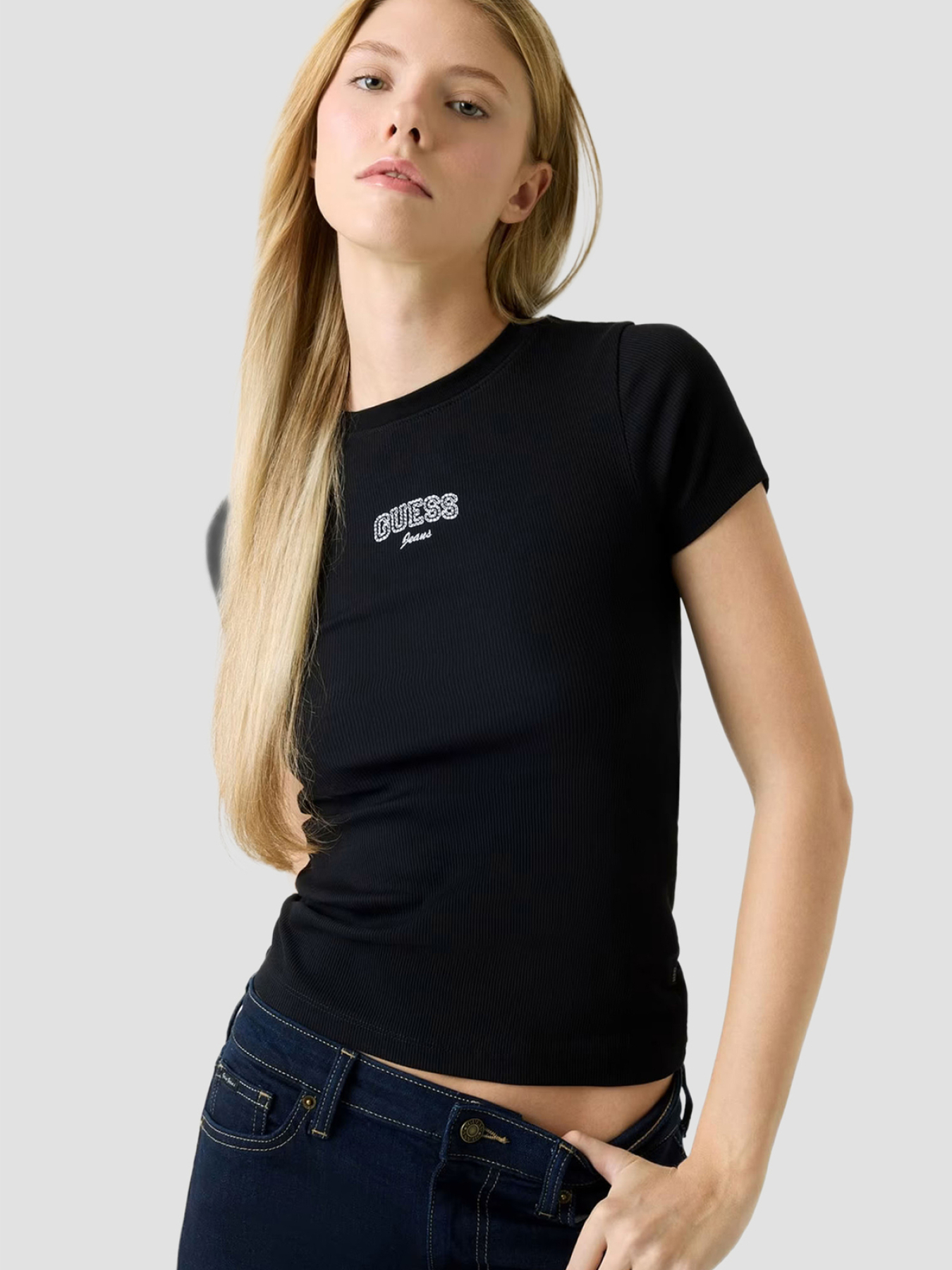Жіноча чорна футболка модель W6RP21.KA0H1;JBLK Фото