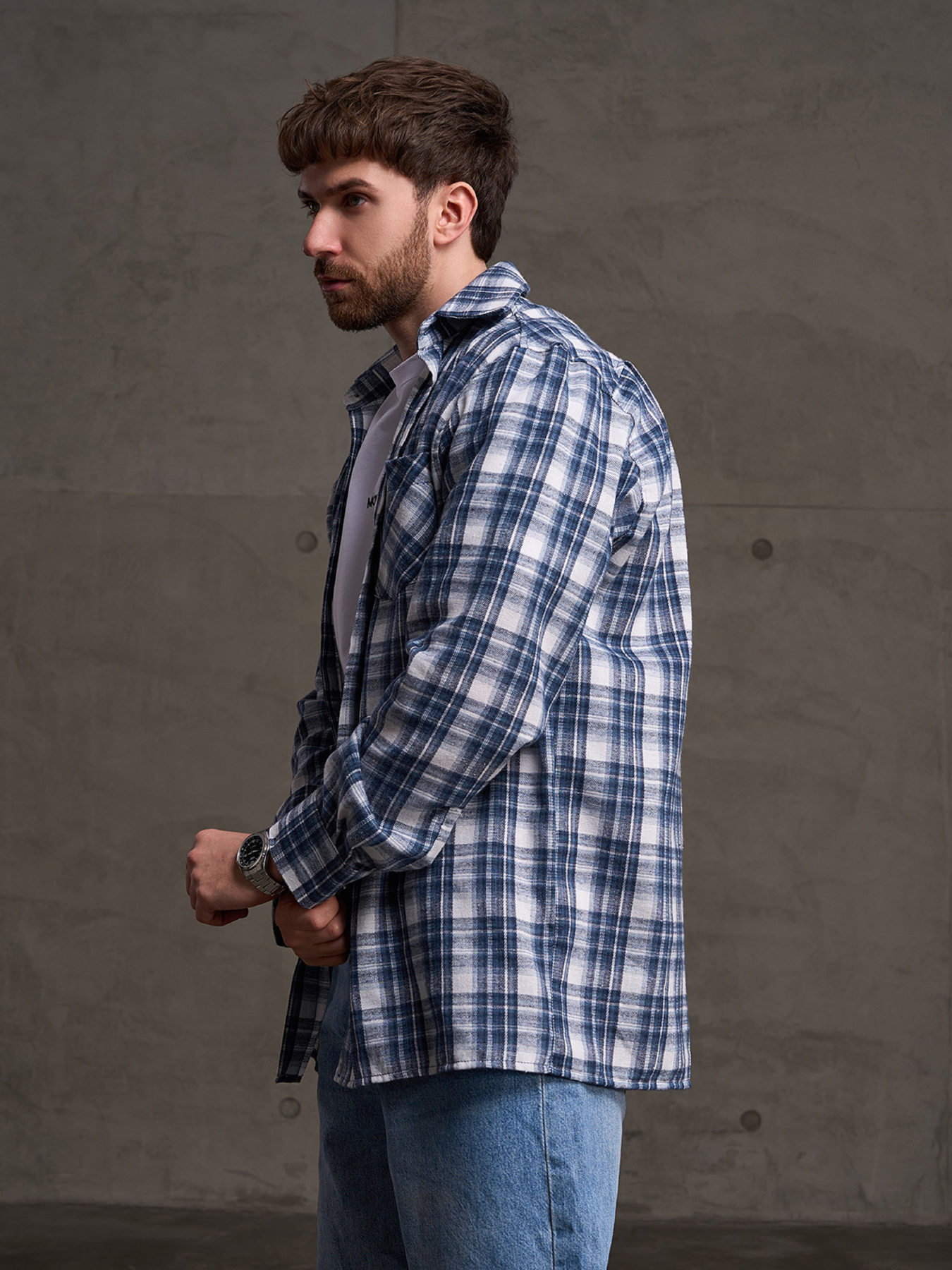 Рубашка в клетку ISSA Plus модель GN-558_мультиколор Фото