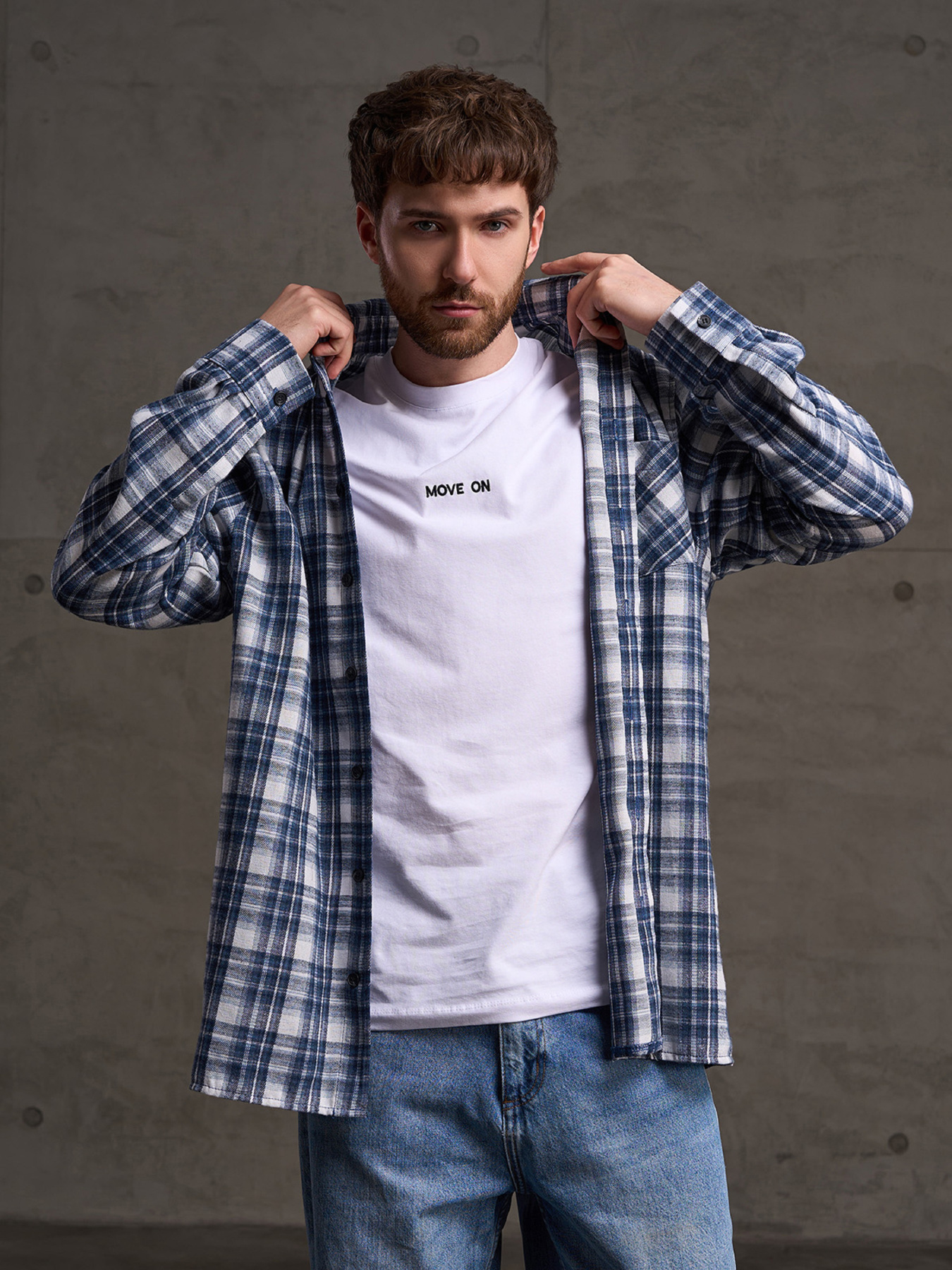 Рубашка в клетку ISSA Plus модель GN-558_мультиколор Фото