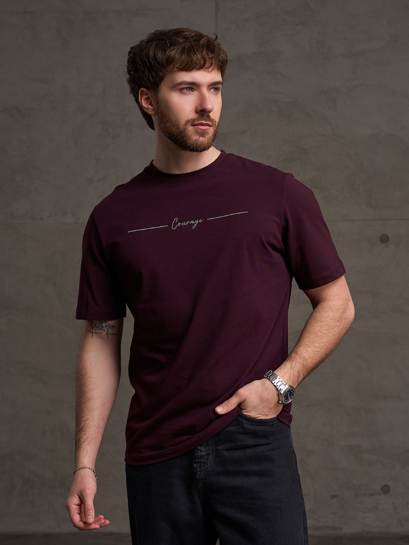 Футболки модель GN-562_темно-бордовый Фото