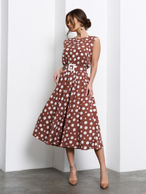 Сукня міді ISSA Plus модель 15550_коричневый Фото