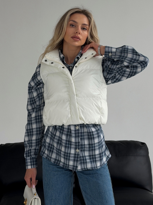 Укороченный Жилет Скай молочный модель Skay_milk Фото